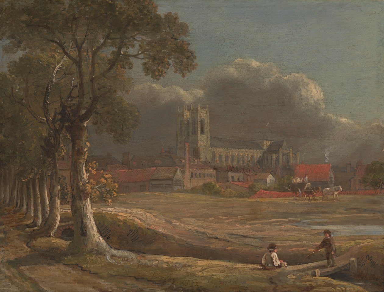 Westminster Abbey fra Tothill Fields av John Varley