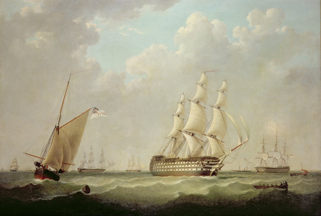 H.M.S. Britannia, 1847 (op) av John Ward of Hull