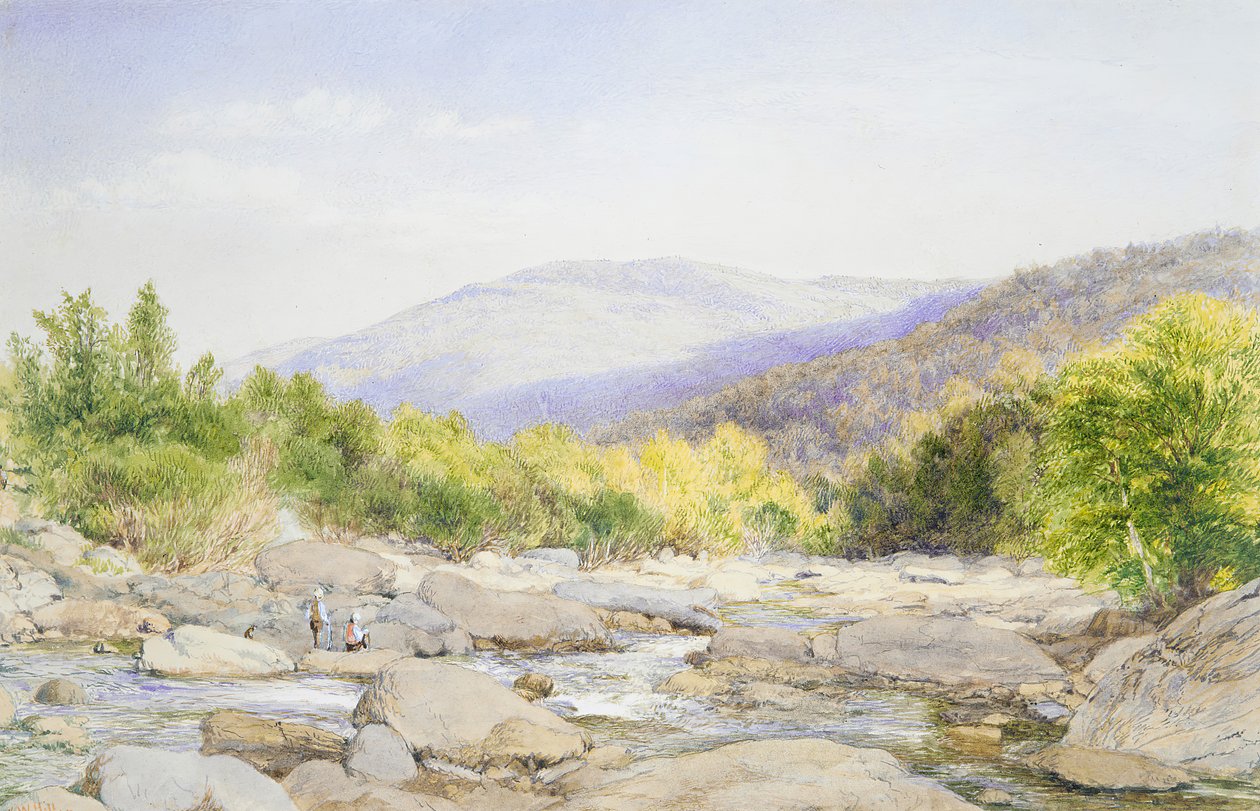 Landskap: Utsikt over Catskill Creek, 1867. av John William Hill