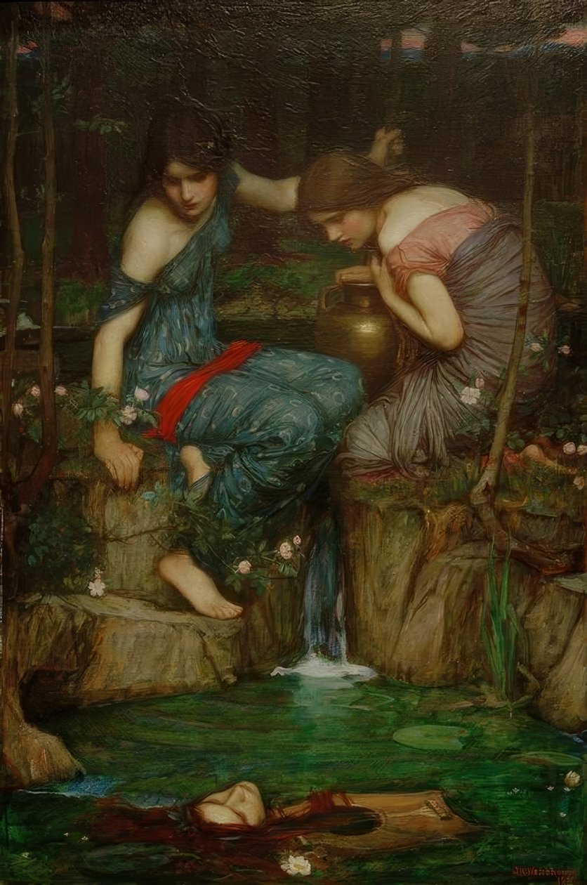 Nymfer som finner hodet til Orfeus av John William Waterhouse