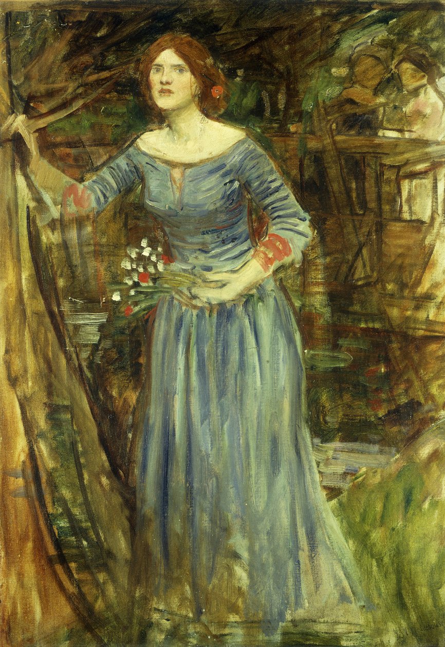 Studie for Ophelia av John William Waterhouse
