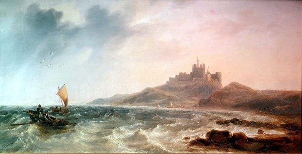 Bamburgh slott av John Wilson Carmichael