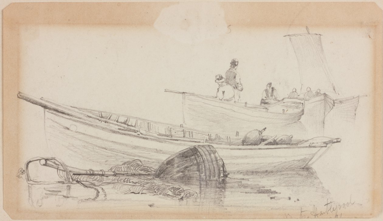 Båter og bøye - Hartlepool av John Wilson Carmichael