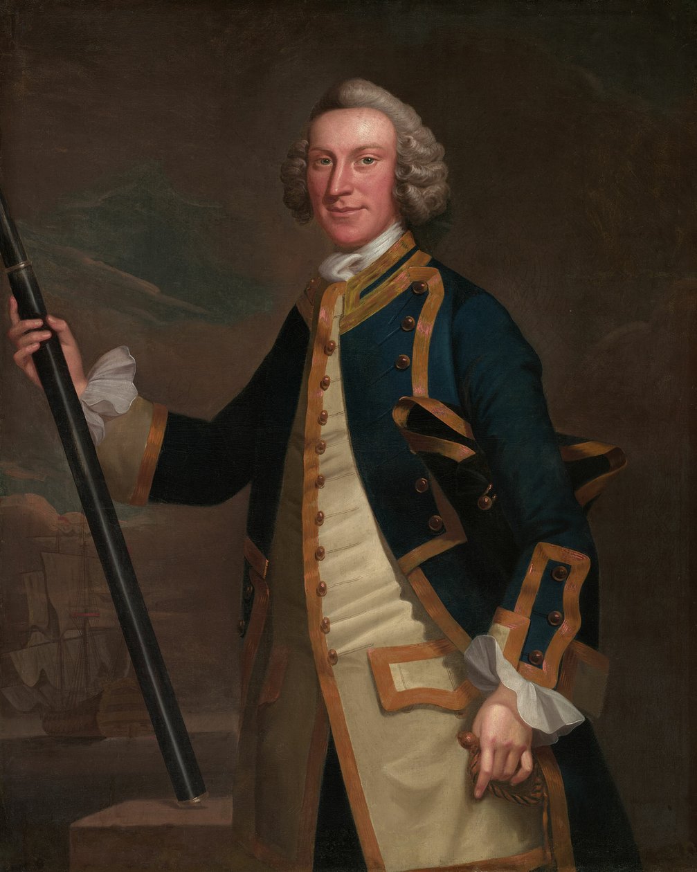Portrett av en sjøoffiser, 174958. av John Wollaston