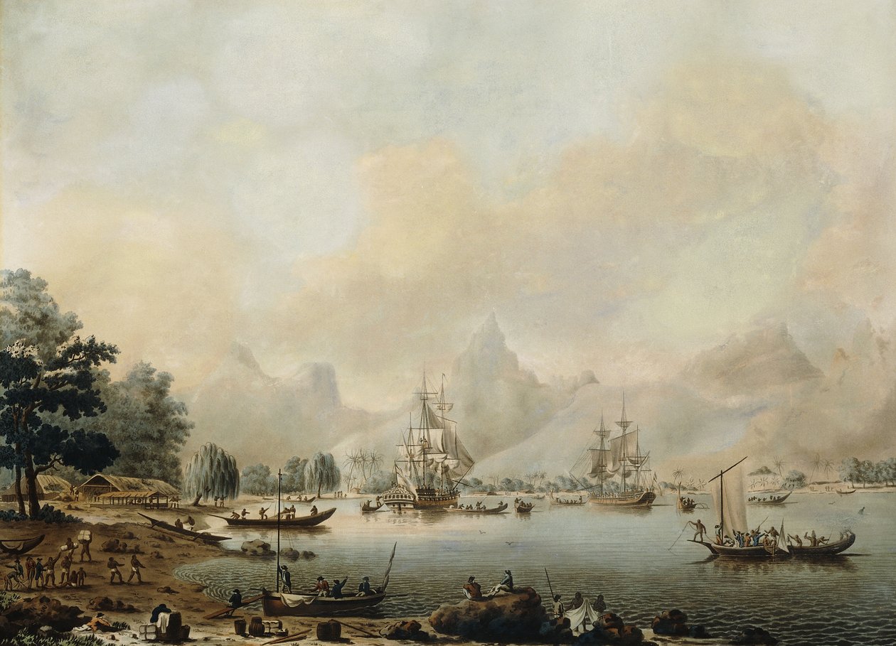 Utsikt over Moorea av John the Younger Cleveley