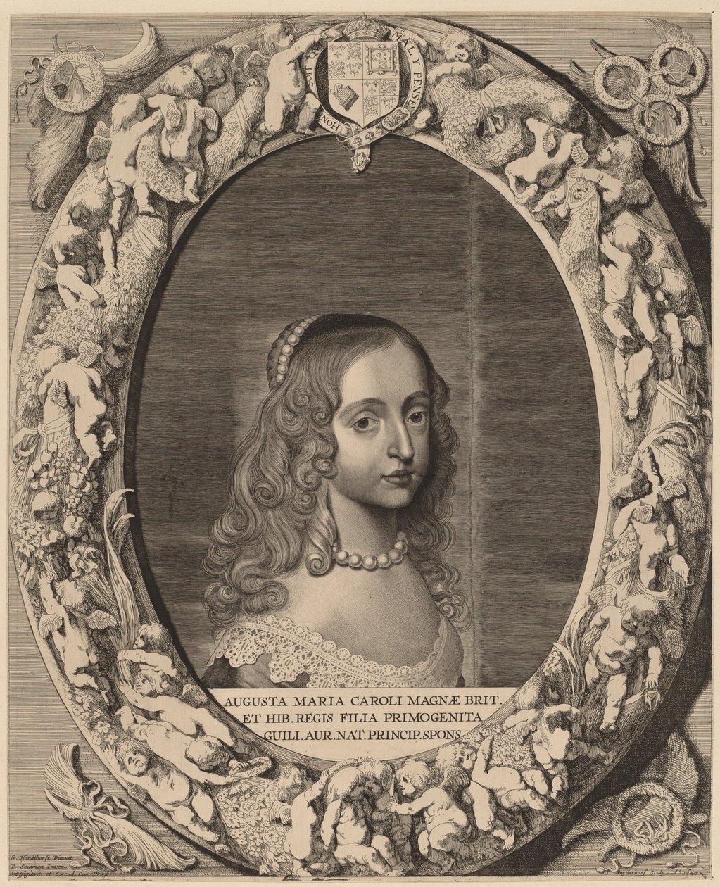 Mary I Stuart av Jonas Suyderhoff after Gerrit van Honthorst