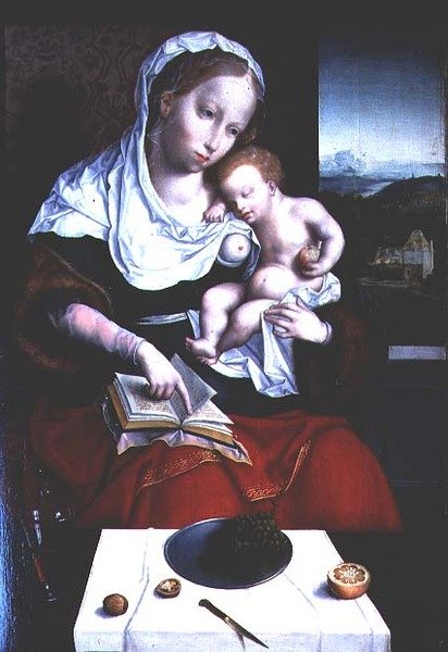 Madonna og barn av Joos van (school of) Cleve