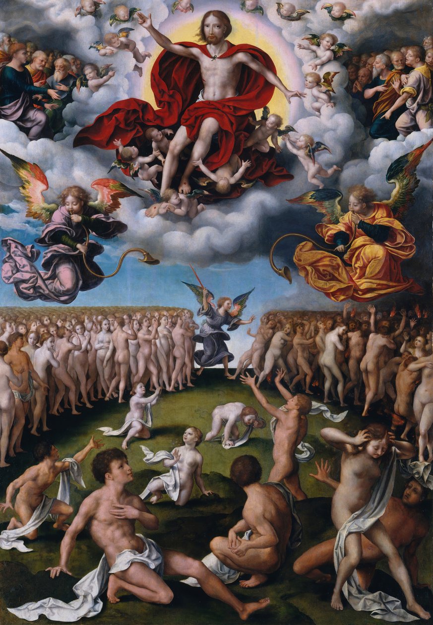 Den siste dommen, ca. 1520-25. av Joos van Cleve