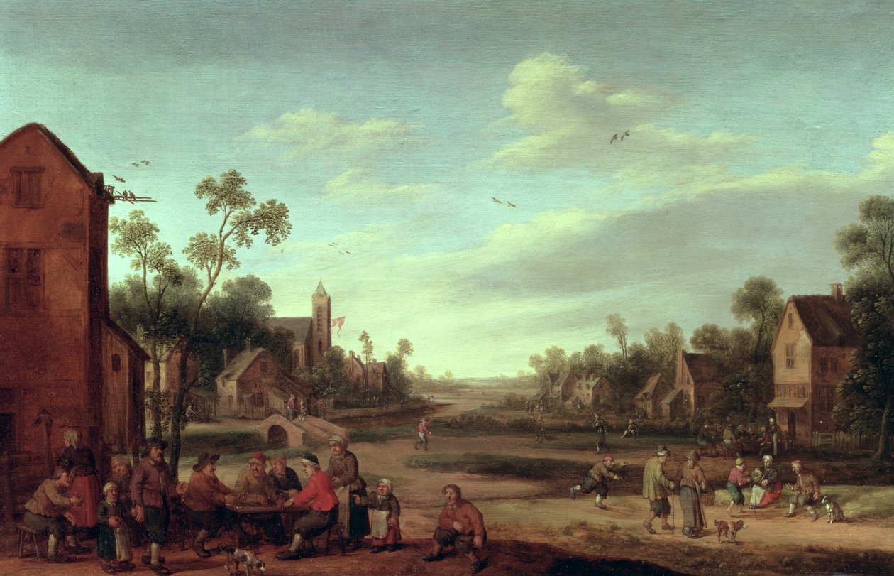 A Wooded River Landscape, 1646 av Joost Cornelisz. Droochsloot