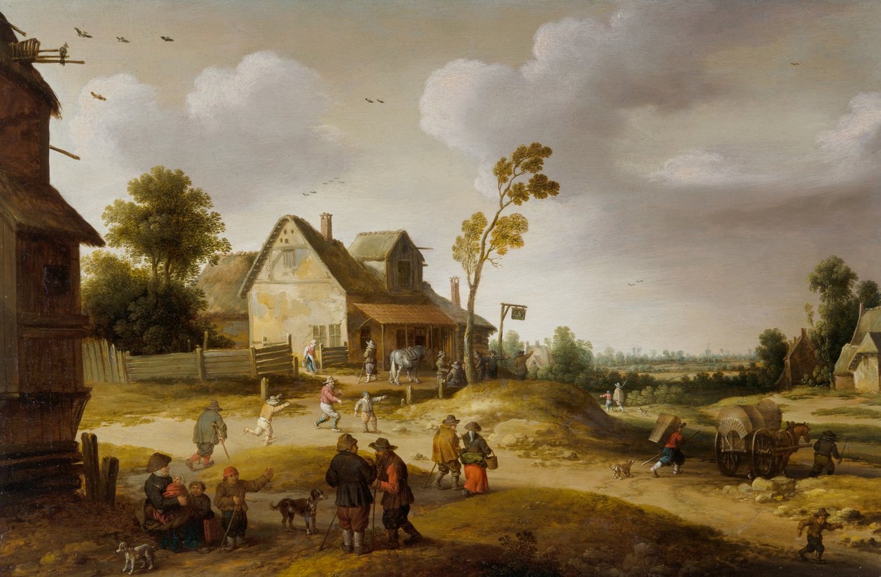 Landsbyscene av Joost Cornelisz. Droochsloot