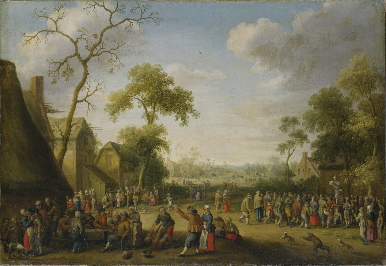 Landsbyscene, 1637 av Joost Cornelisz. Droochsloot