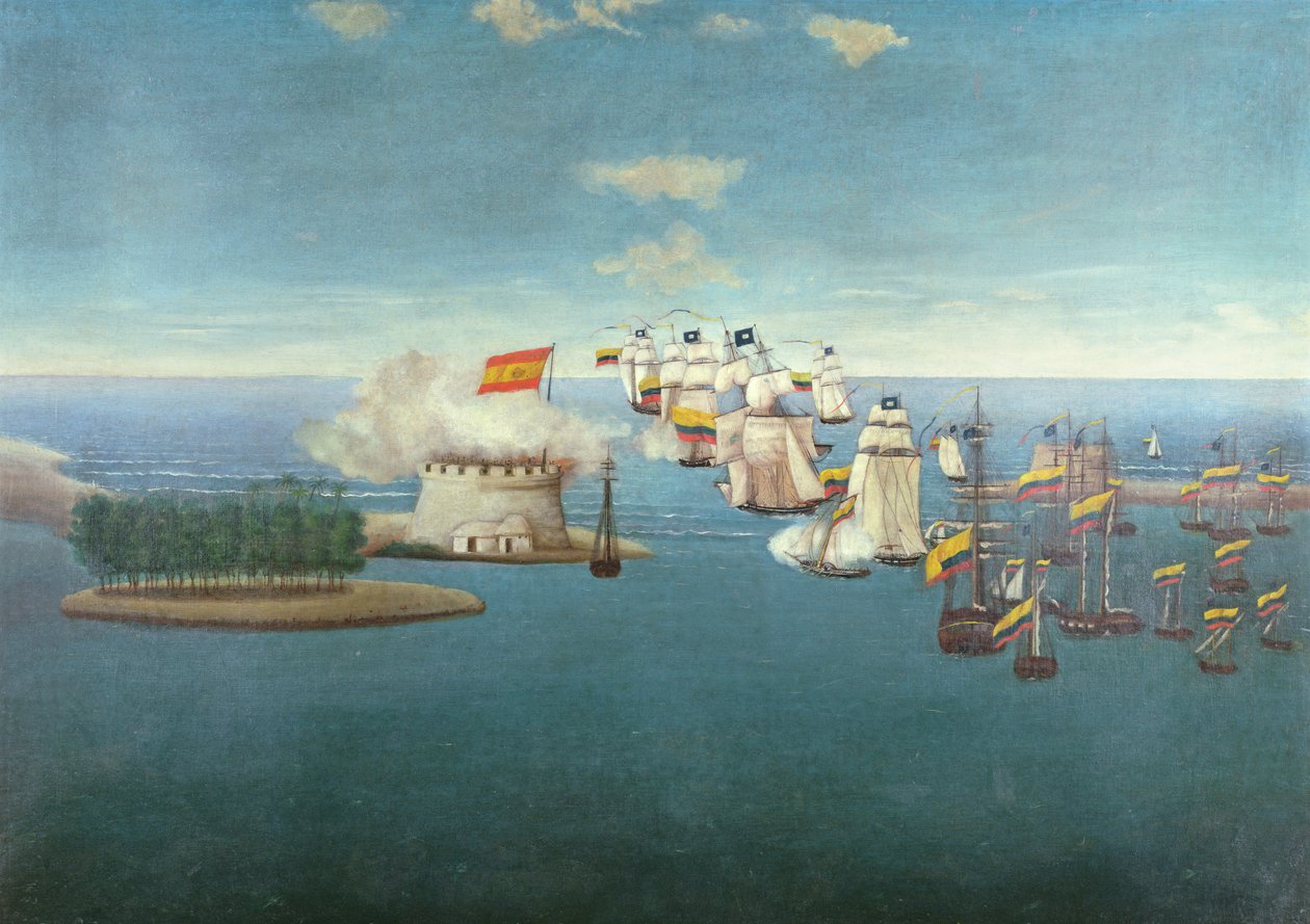 Slaget ved Maracaibo 24. juli 1823 av José María Espinosa Prieto