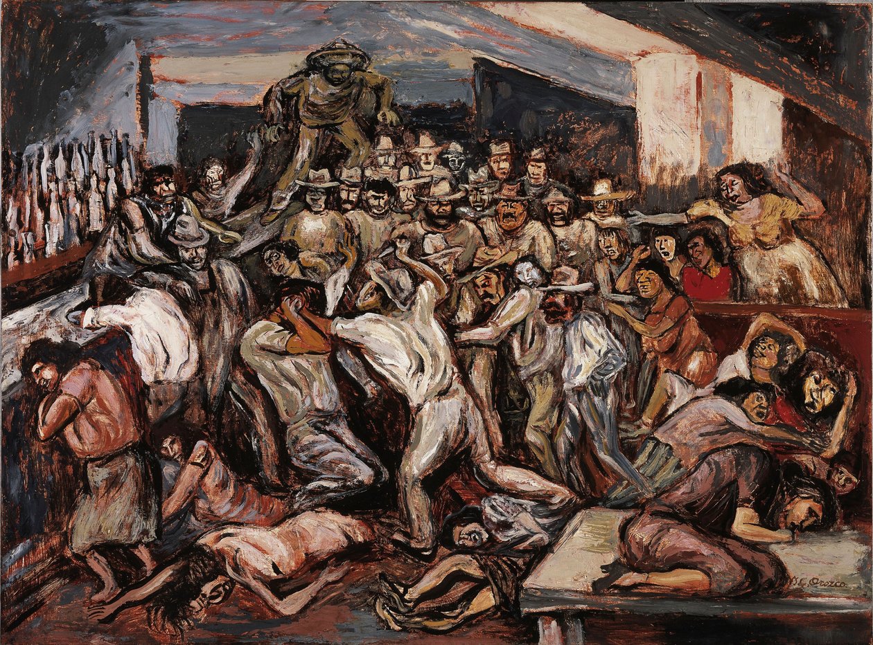 Krangel i en kabaret, 1944. av José Clemente Orozco