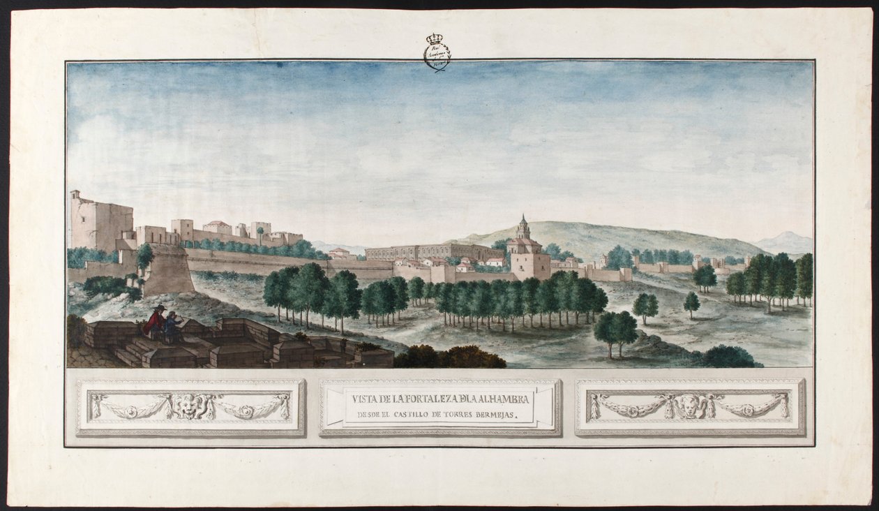 Utsikt over Alhambra i Granada av José de Hermosilla