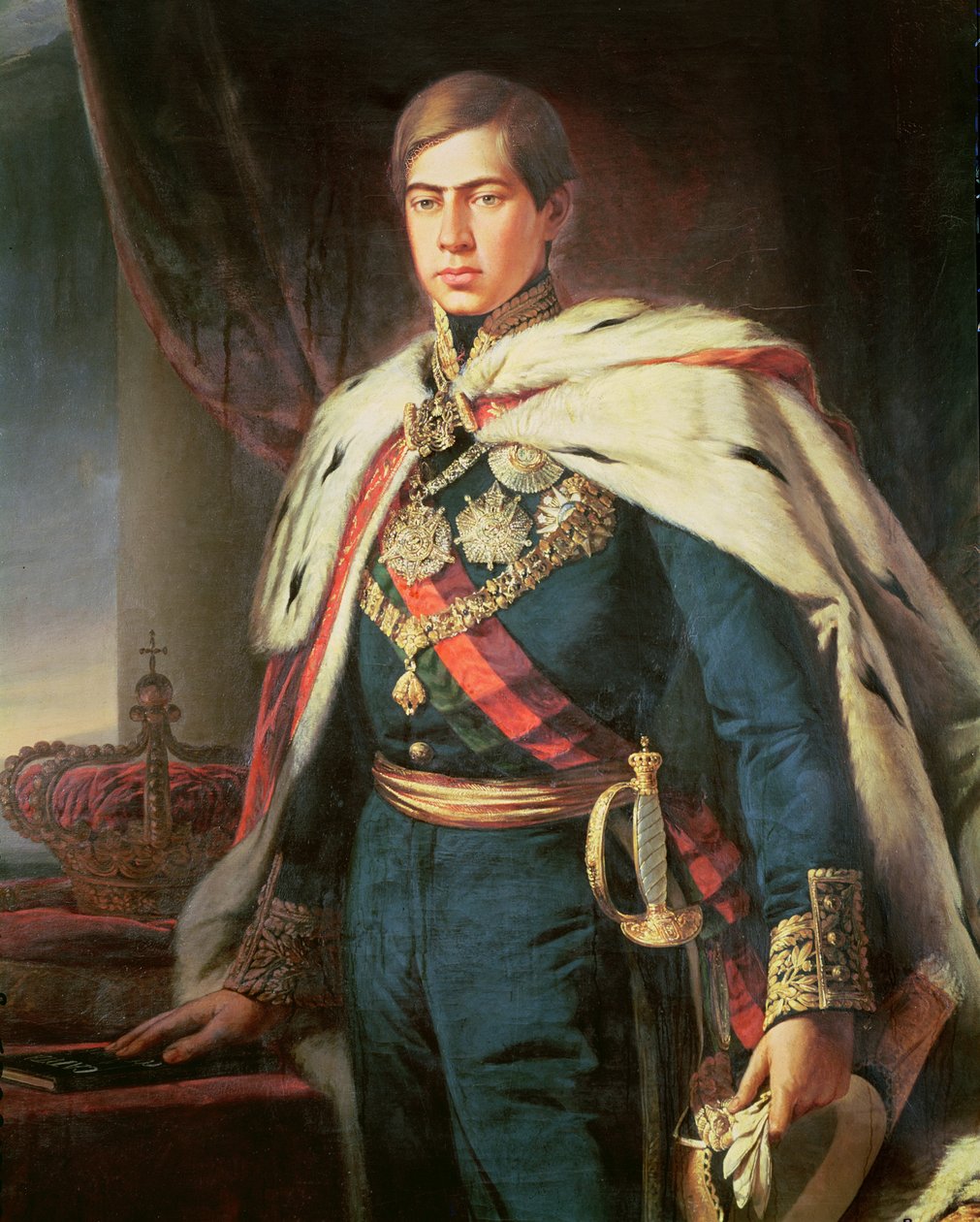 Kong Peter V (1837–61) av Portugal (detaljer) av Jose Rodrigues