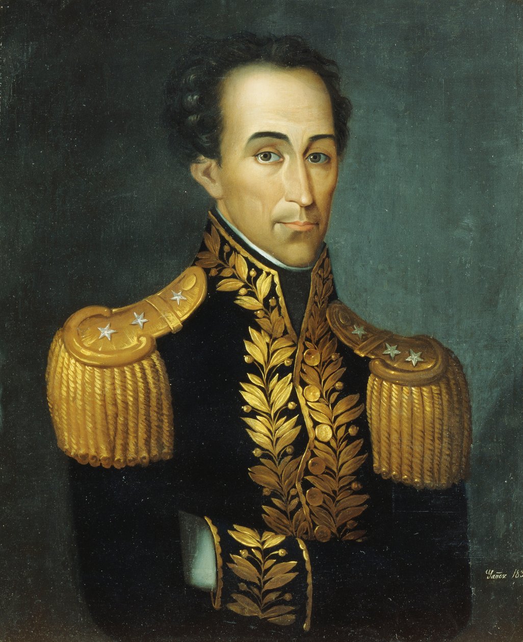 Portrett av Simon Bolivar, 1831 av Jose Anselmo Yanez