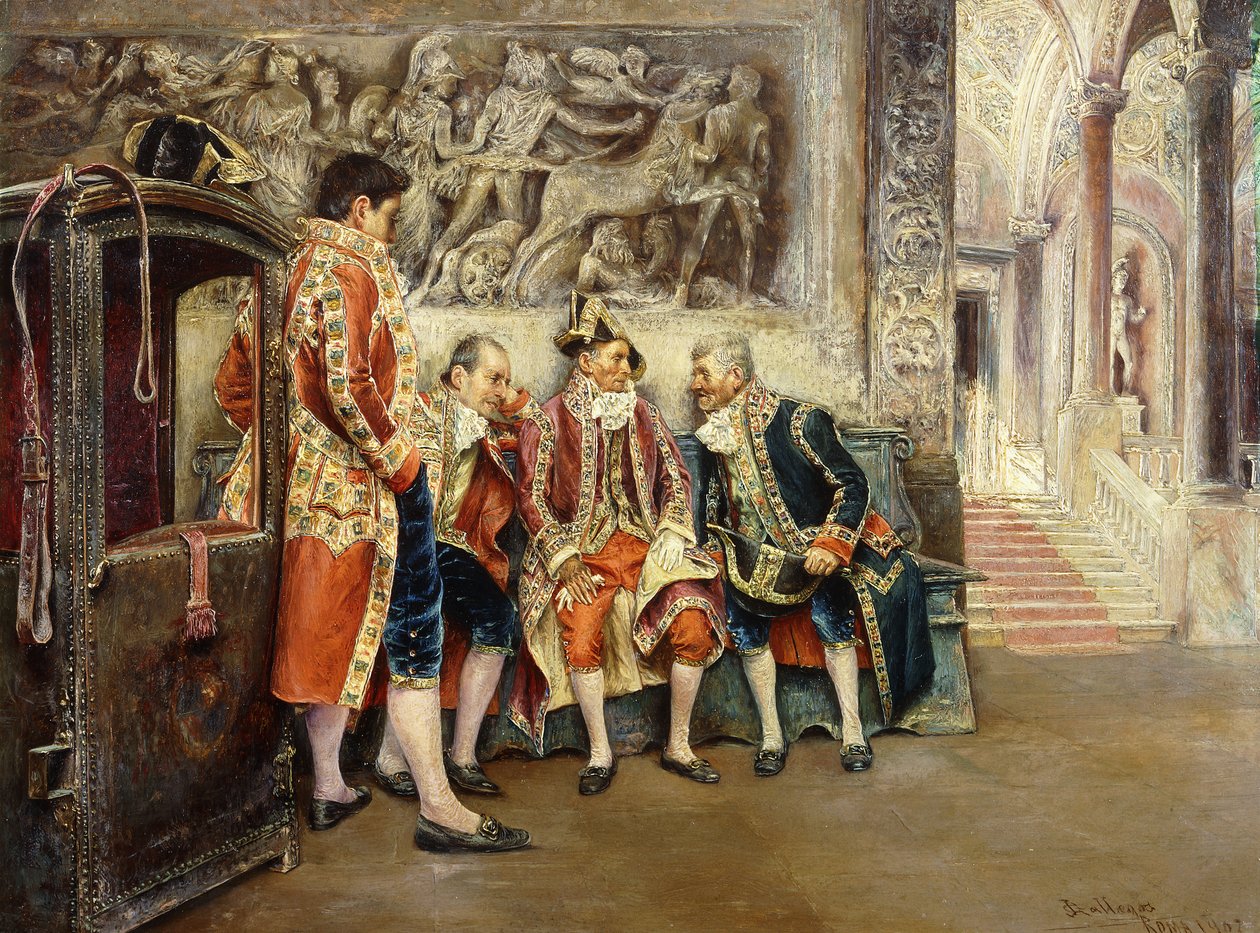 Waiting for his Eminence, 1902 av Jose Gallegos Arnosa