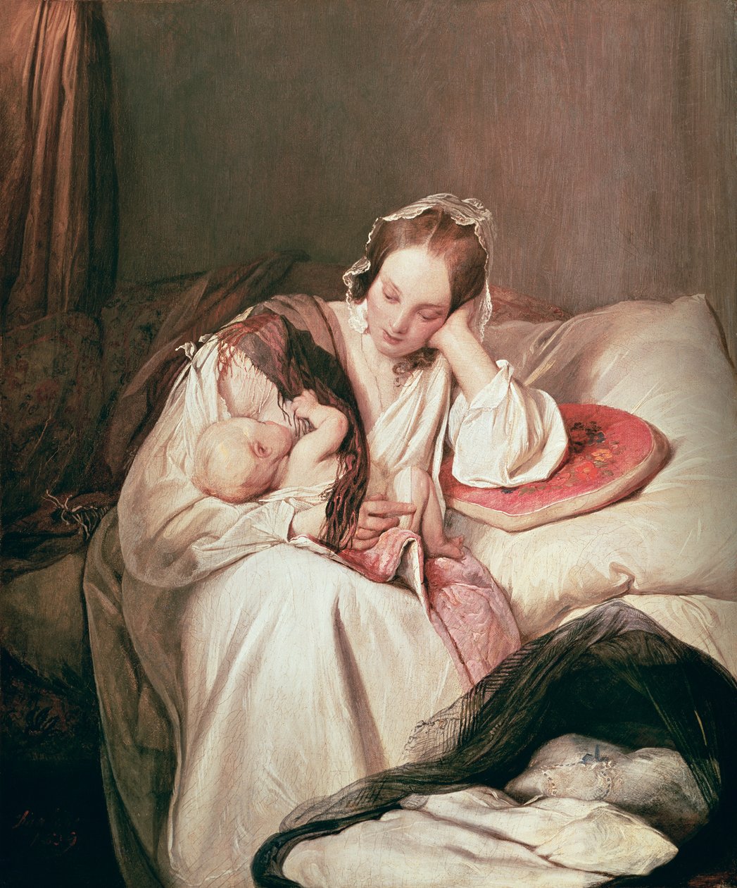 En mors kjærlighet, 1839 av Josef Danhauser