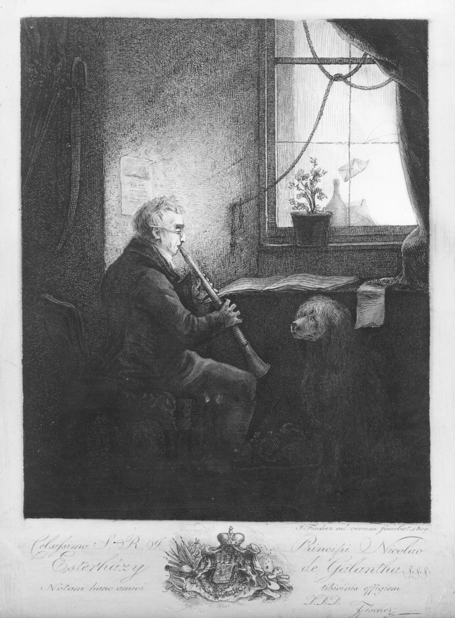 Duke Esterhazy spiller klarinett, 1809 av Josef Fischer