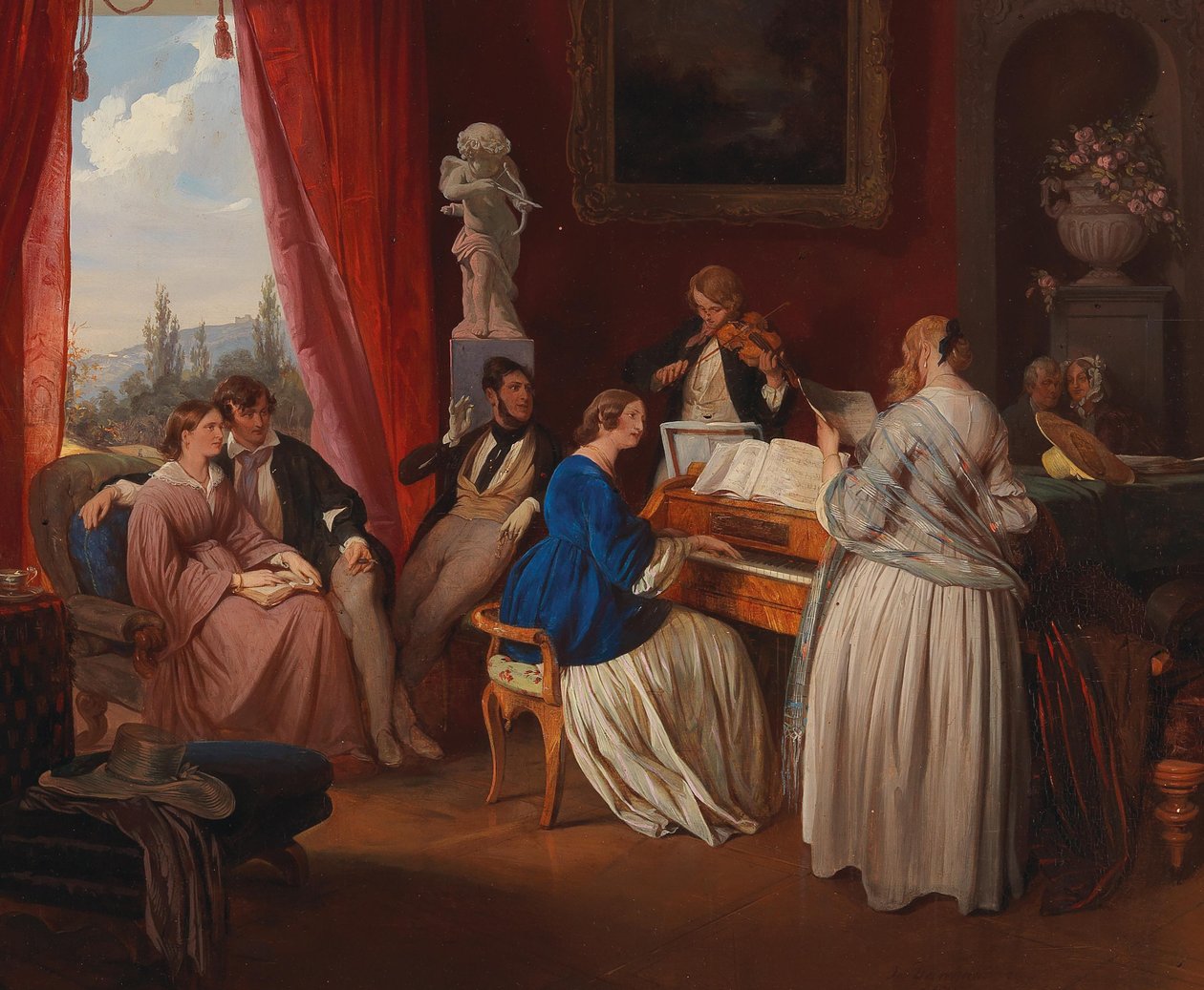 Familiekonserten, 1841. av Josef Danhauser