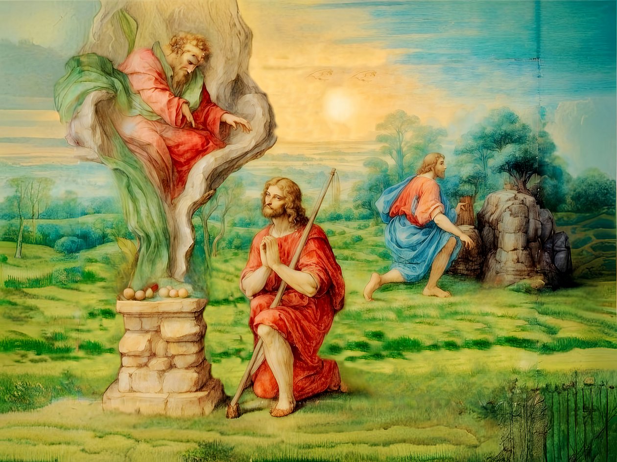 A1_Genesis_12- Kain og Abel ofrer av Josef Johann Michel