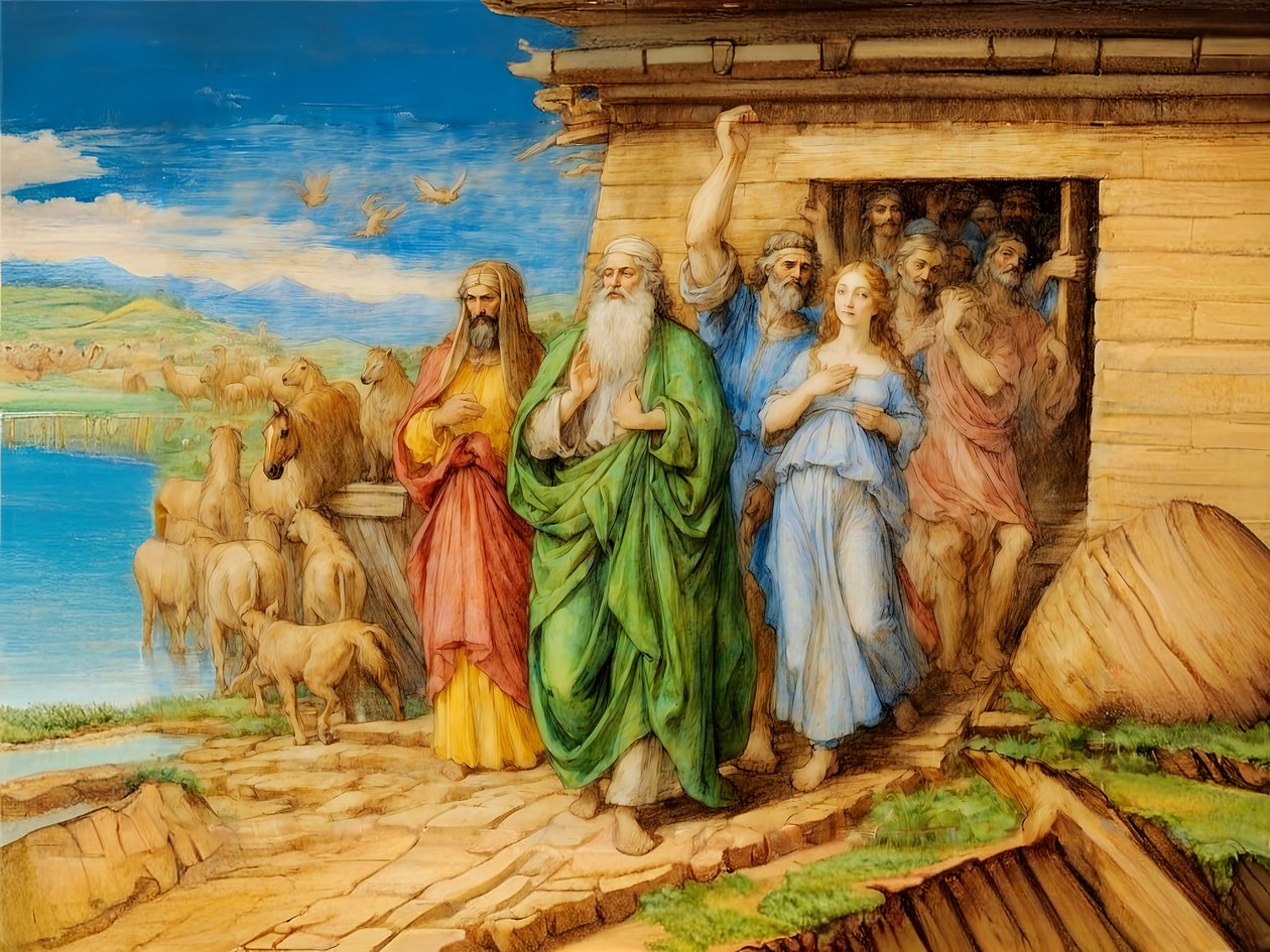 A1_Genesis_18-Noah går ut av arken av Josef Johann Michel