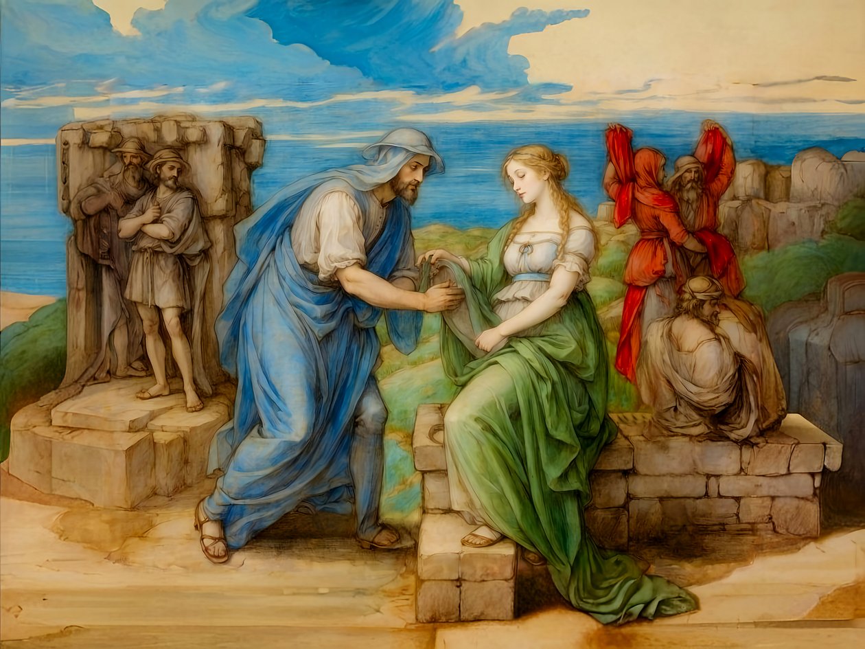 A1_Genesis_29-Rebekka ved brønnen av Josef Johann Michel
