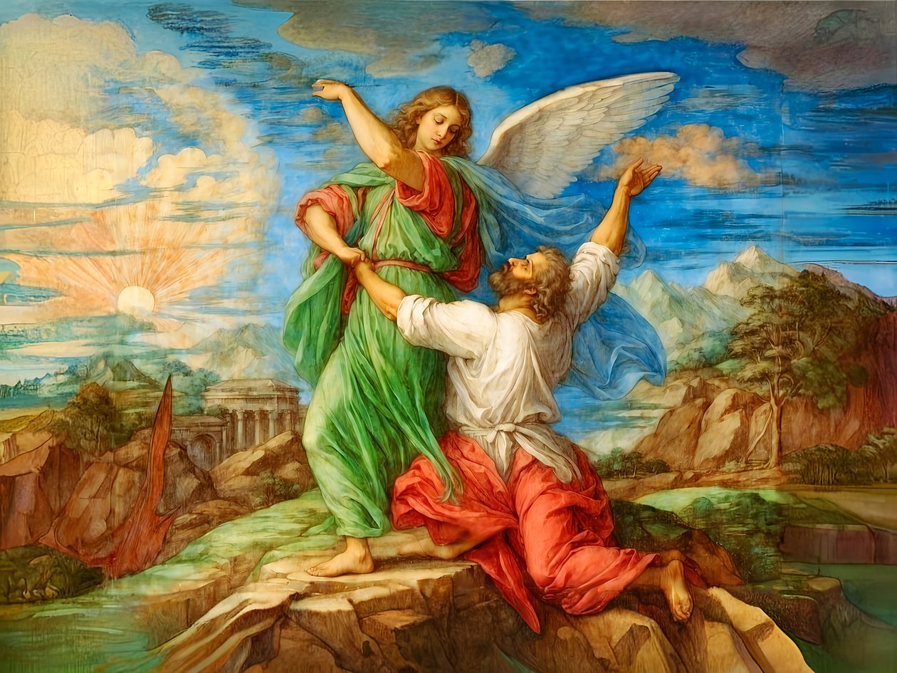 A1_Genesis_36-Jacob bryter med Gud av Josef Johann Michel