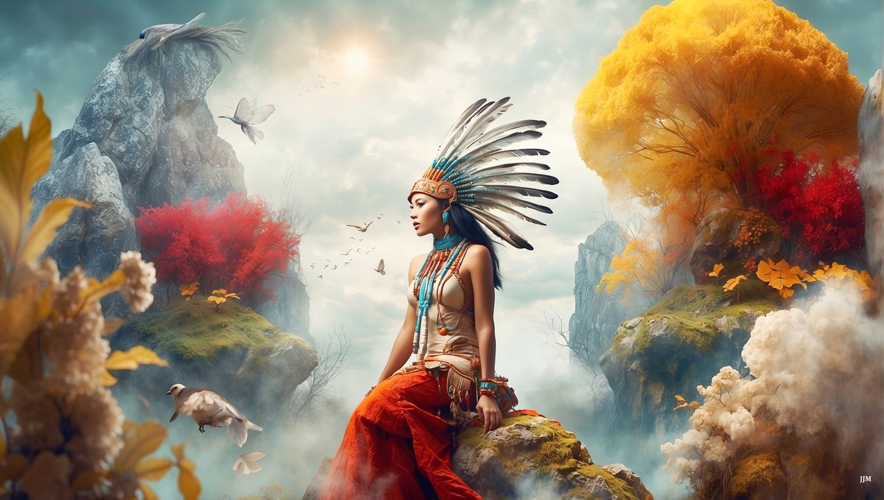 Dreamcore_dreamlike_scene-native american_01 av Josef Johann Michel