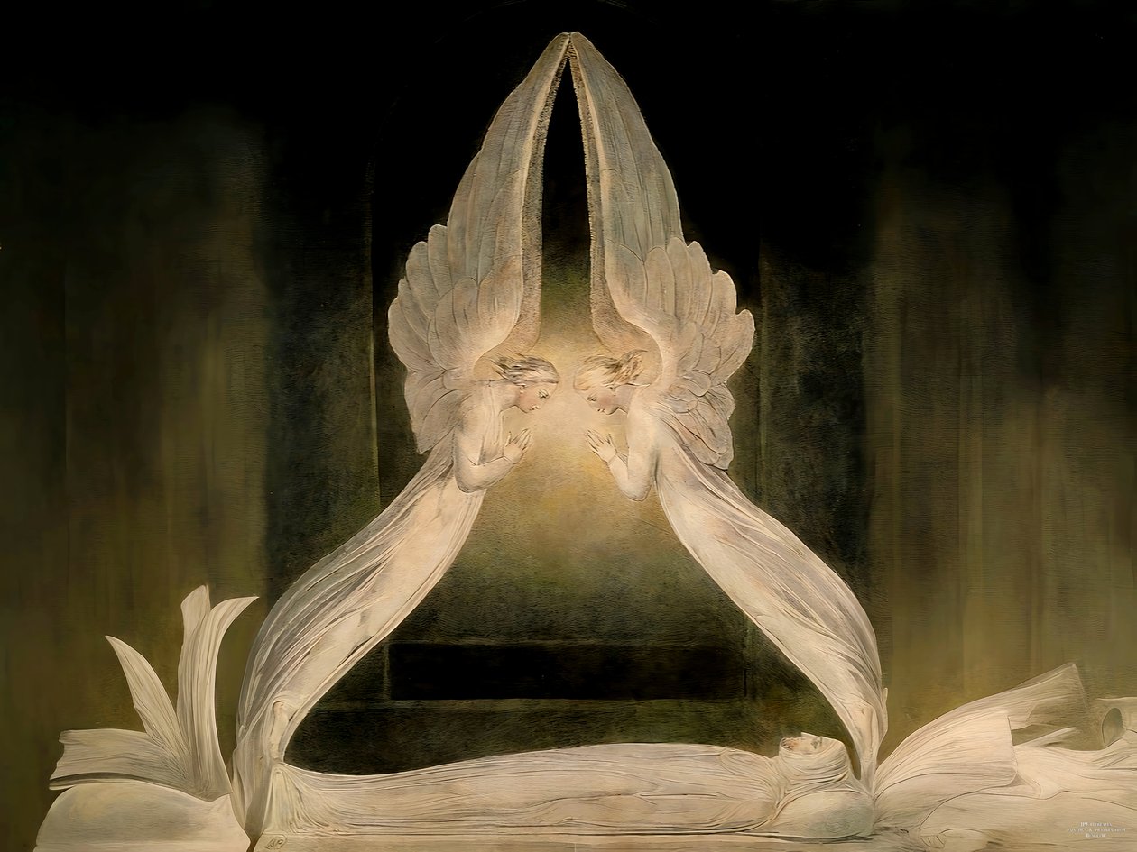 JJM-recreate_Blake-W_Christ i graven bevoktet av engler av Josef Johann Michel