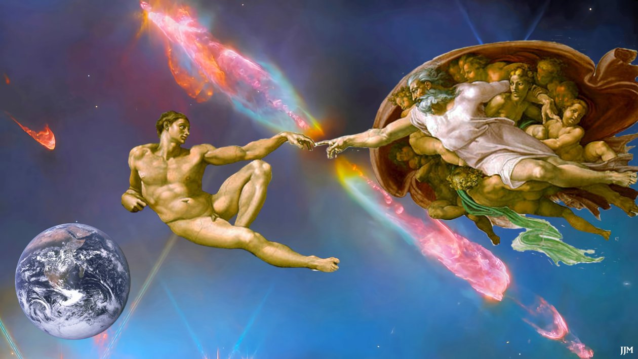JJM-recreate: Michelangelo_The Creation of Adam+JWST av Josef Johann Michel