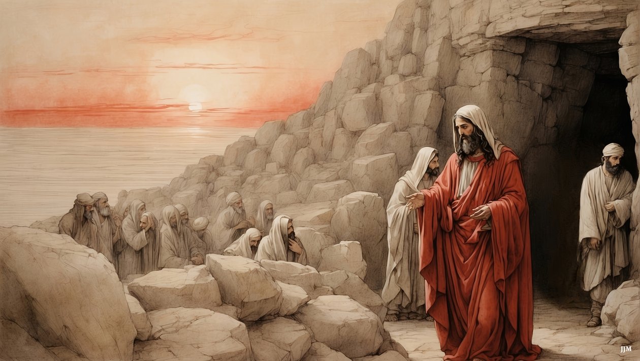 Jesus_reiser Lasarus fra de døde_03 av Josef Johann Michel