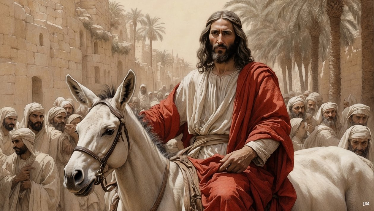 Jesus_går inn i Jerusalem_01 av Josef Johann Michel