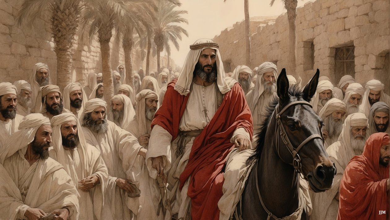 Jesus_går inn i Jerusalem_02 av Josef Johann Michel