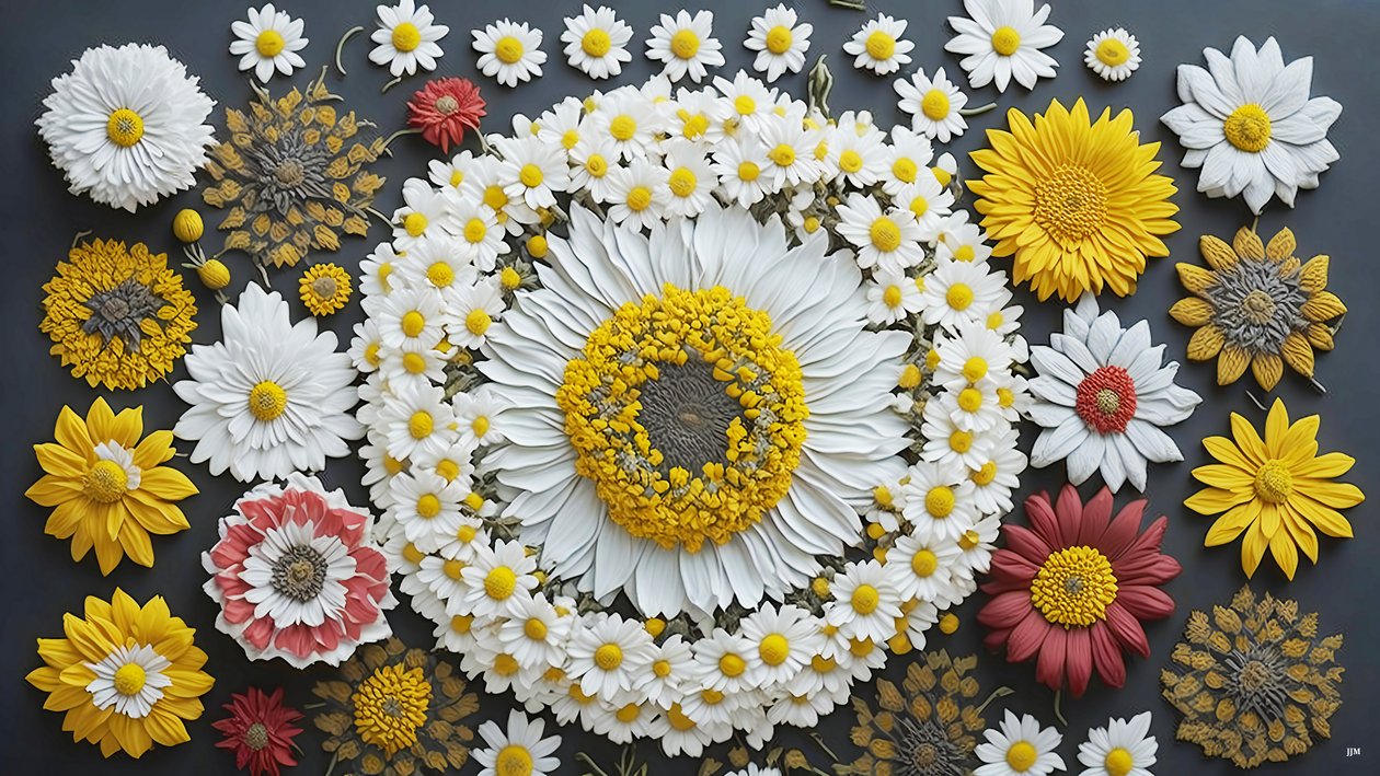 mandala: Kamille-Matricaria elementer_01 av Josef Johann Michel