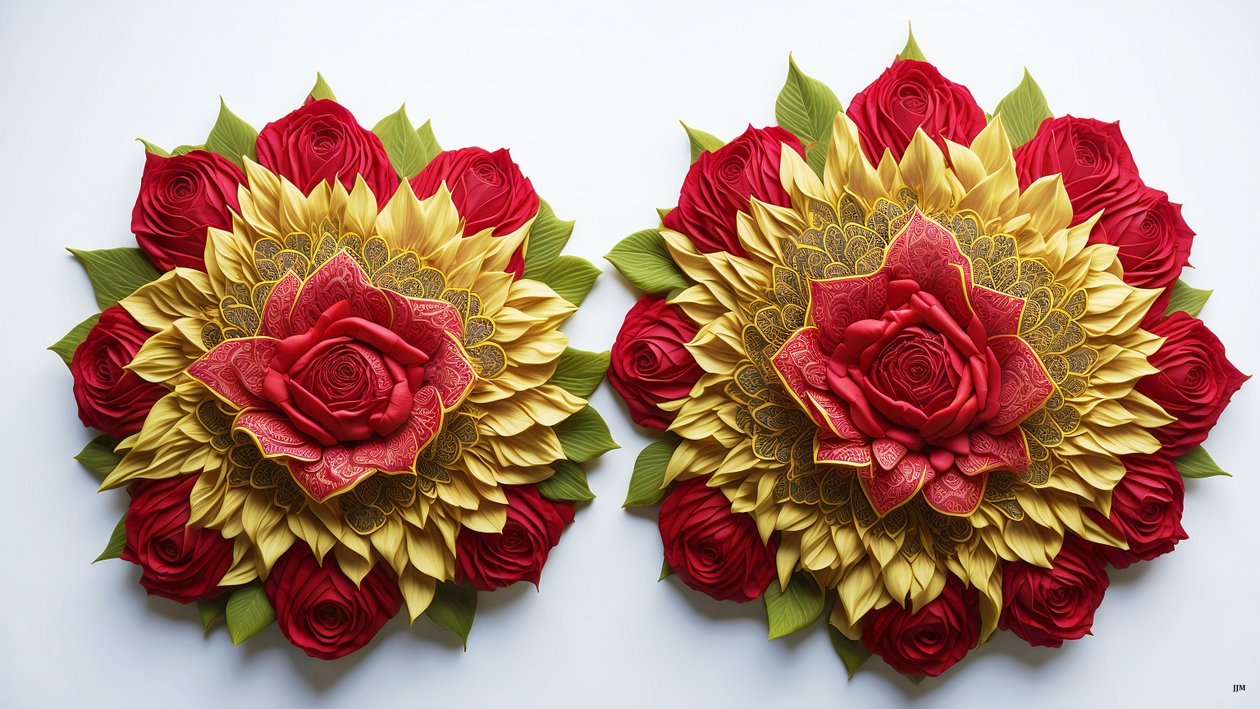 mandala: rose-flower elements_02 av Josef Johann Michel