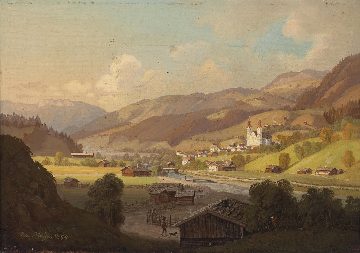 Utsikt over Maria Rain, Kärnten av Josef Mayr