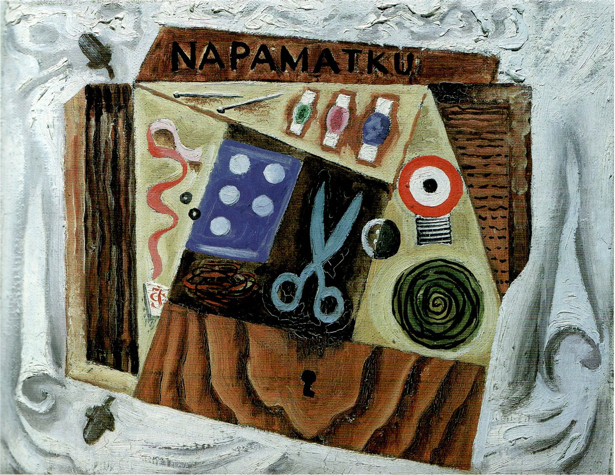 Stilleben med saks, 1916 av Josef Čapek