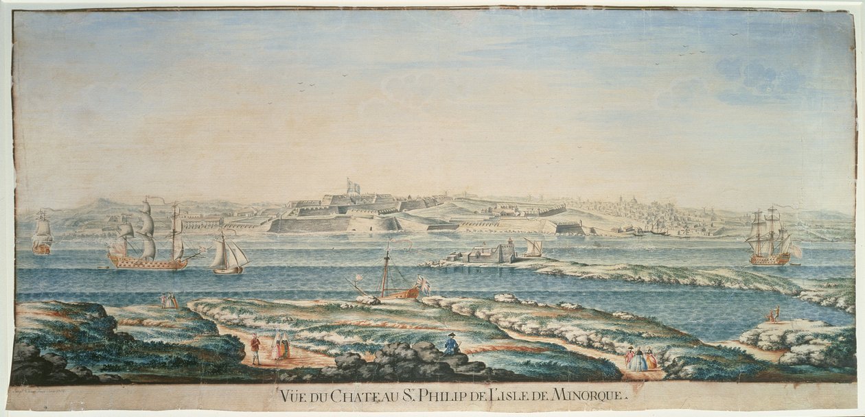 Utsikt over Chateau St. Philip, Menorca av Joseph Chiesa