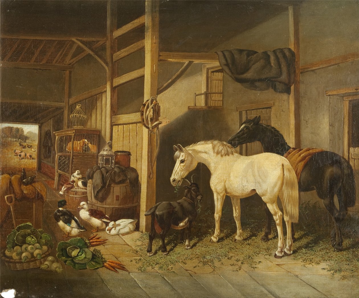 Et stabilt interiør av Joseph Clark