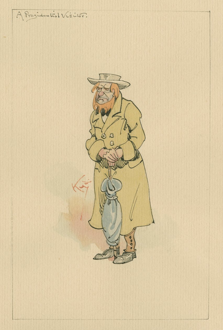 A Presidential Visitor, ca. 1920-tallet (penn og blekk med wc på papir) av Joseph Clayton Clarke