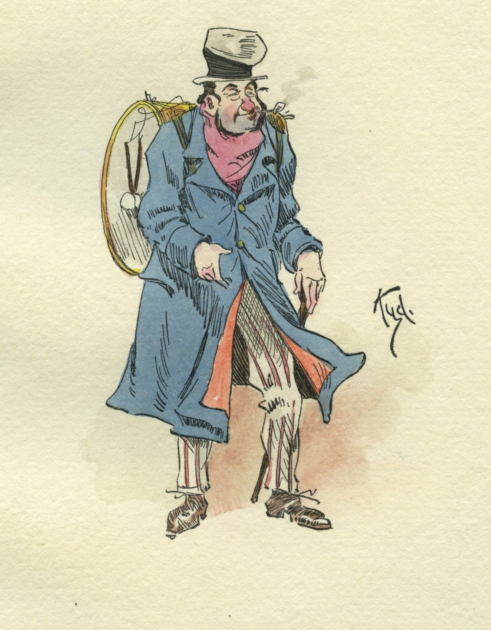 Karakter fra Dombey and Son (blekk og wc på papir) av Joseph Clayton Clarke