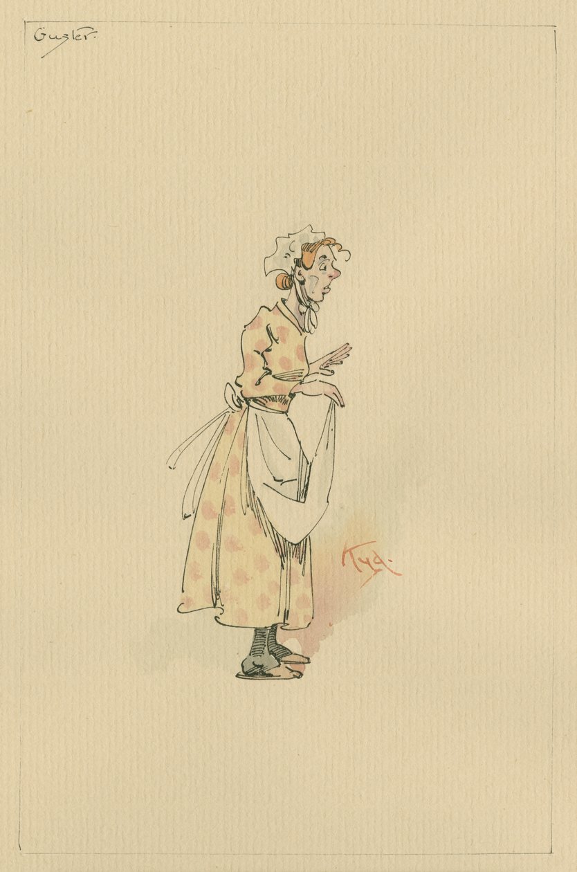 Guster, ca. 1920-tallet (penn og blekk med wc på papir) av Joseph Clayton Clarke