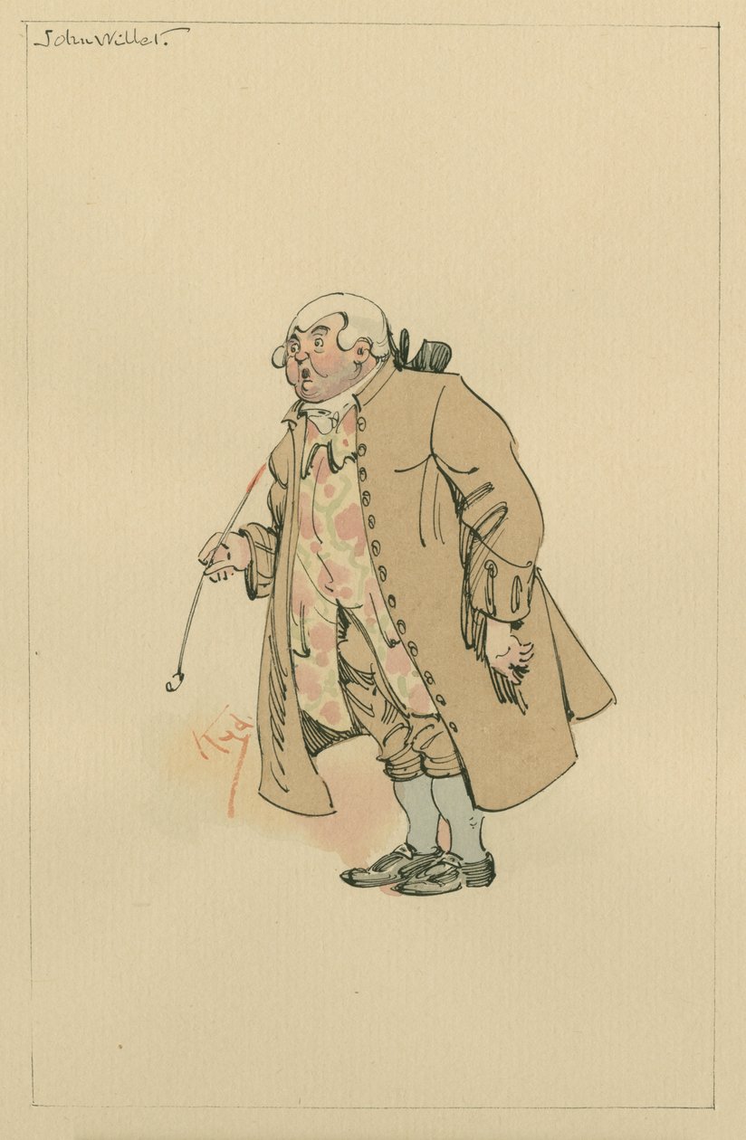John Willet, ca. 1920-tallet (penn og blekk med wc på papir) av Joseph Clayton Clarke