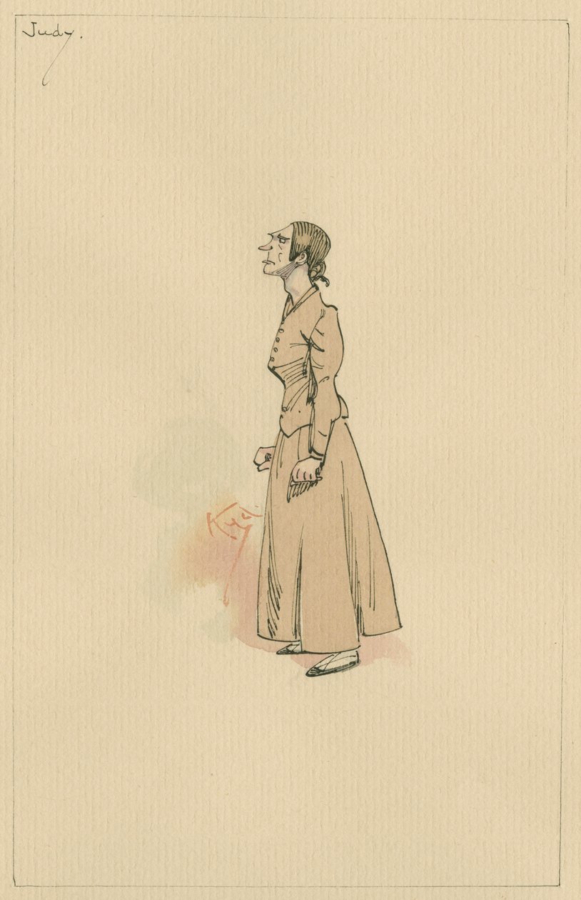 Judy Smallweed, ca. 1920-tallet (penn og blekk med wc på papir) av Joseph Clayton Clarke