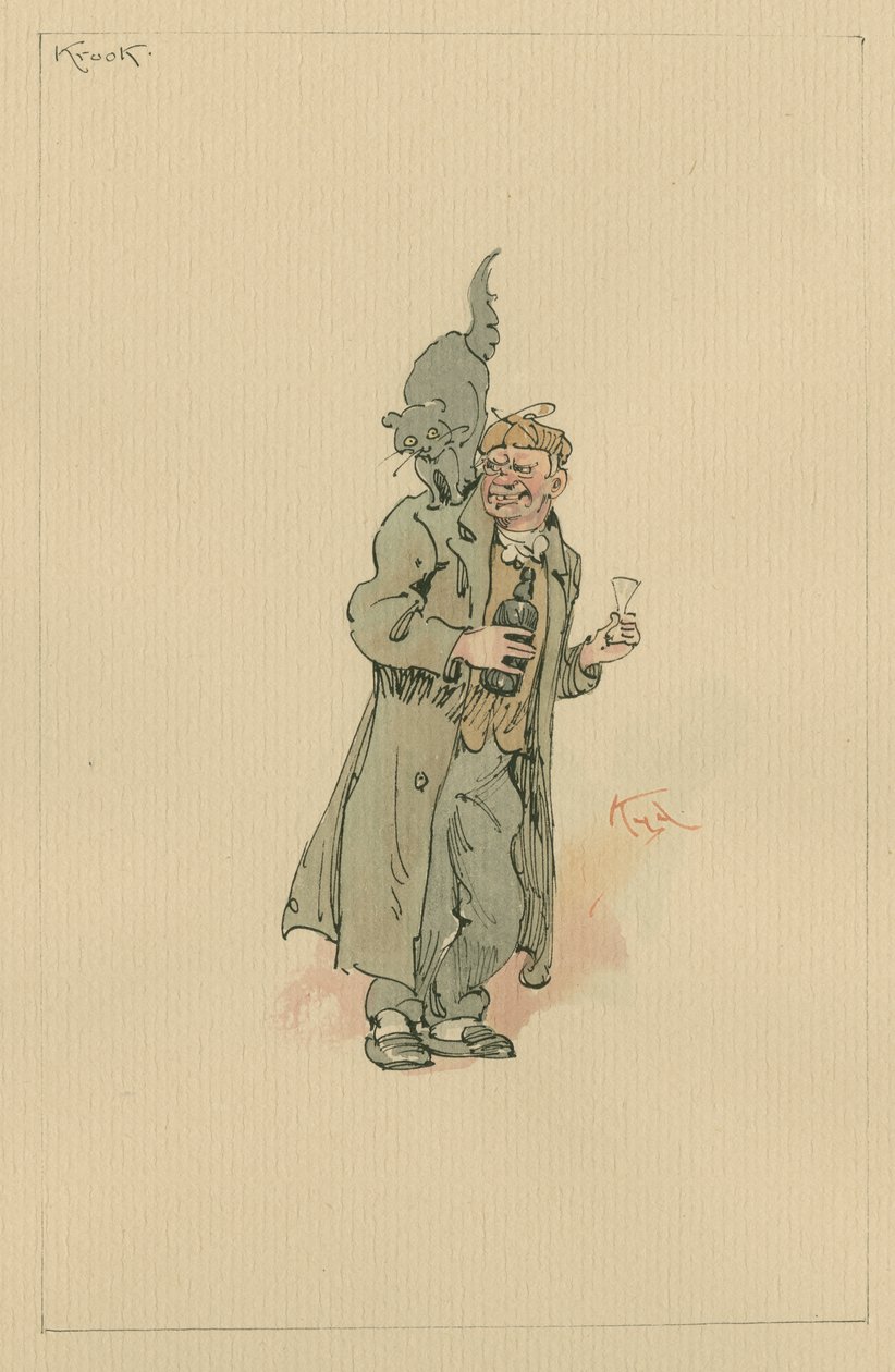 Krook, ca. 1920-tallet (penn og blekk med wc på papir) av Joseph Clayton Clarke