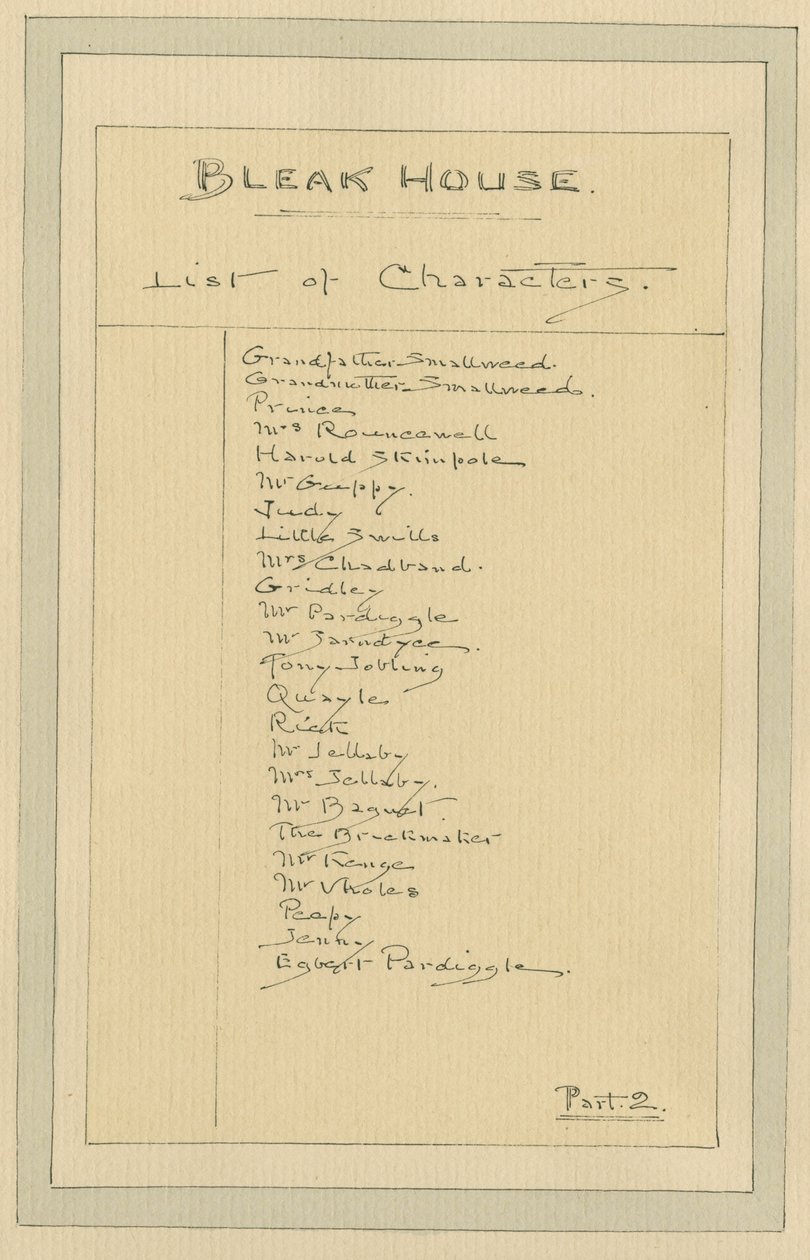 Liste over tegn, ca. 1920-tallet (penn og blekk med wc på papir) av Joseph Clayton Clarke