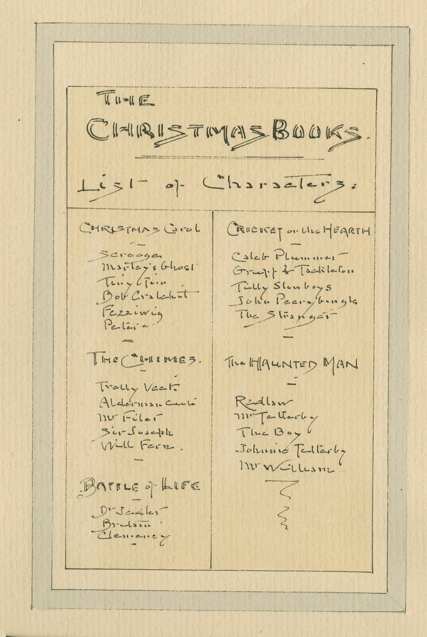 Liste over tegn, ca. 1920-tallet (penn og blekk med wc på papir) av Joseph Clayton Clarke