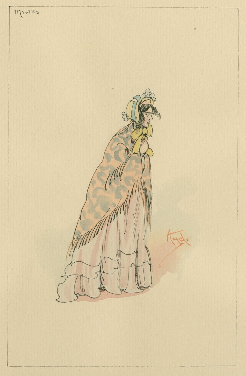 Martha Endell, ca. 1920-tallet (penn og blekk med wc på papir) av Joseph Clayton Clarke