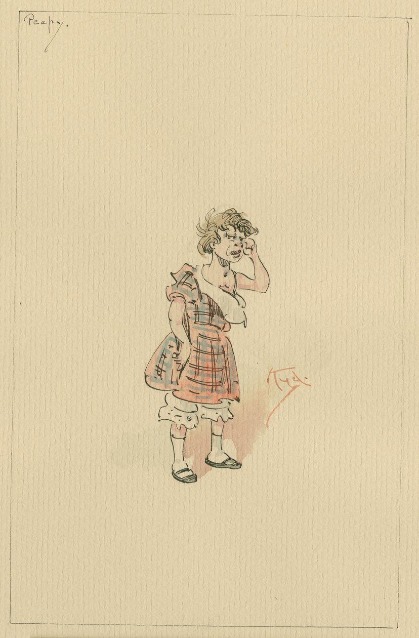 Peepy, ca. 1920-tallet (penn og blekk med wc på papir) av Joseph Clayton Clarke